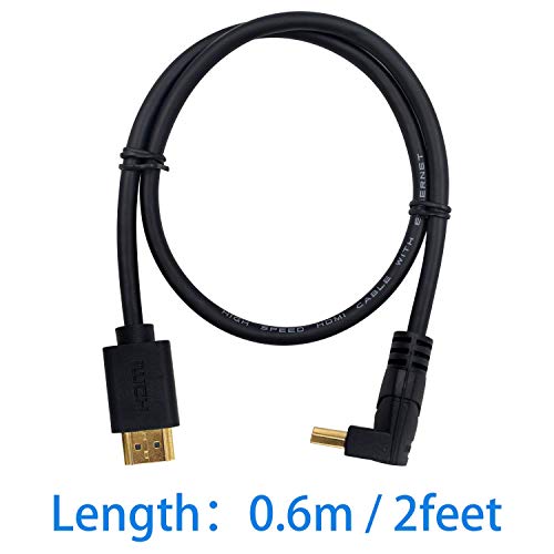 Poyiccot Hdmi 2.0 Cable 2 Feet, 4K@60Hz Hdmi To Hdmi Cable, 90 Degree Hdmi Male To Male Cable 18Gbps High Speed Hdmi 2.0 Cable Gold-Plated Upward Angle Hdmi Connector Cable (M/M Up) #TOP6