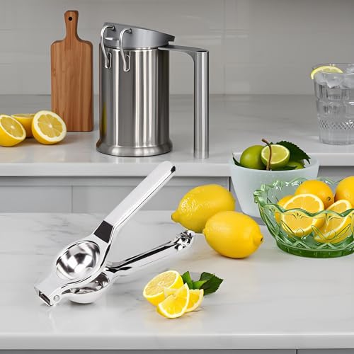 Image of 2-in-1 Stainless Steel Lemon Squeezer with Bottle Opener | Manual Citrus Juicer | Food Grade Rustproof Heavy Duty Lemon Press for Lemon & Lime | Easy Clean Kitchen & Bar Use | Silver (2)