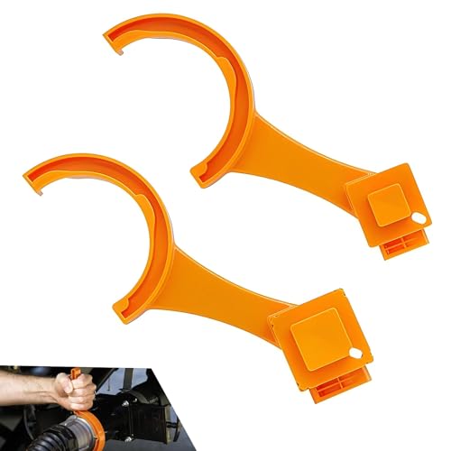 Image of 2 PCS RV Sewer Hose Connection Wrench, 11 inch ABS Multi-function Labor-saving Disconnect Tool for 3 inch and 4 inch Sewer Pipe, Offset Open Curve Design Wrench, Universal for RVs Repair Part (Orange)