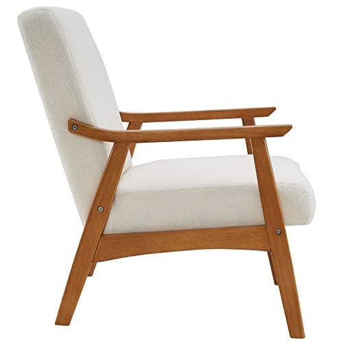 Sillón con respaldo alto peluche blanco miniatura 5