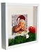 BD ART 9x9 (23 x 23 x 4.7 cm) White Shadow Box 3D Square Picture Frame with Mat for 5x5 inch Photo, Glass Front