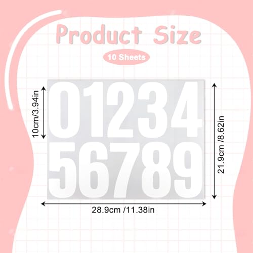 YQQYG 50 Stück Selbstklebende Zahlenaufkleber zum Aufkleben, 10,2 cm, Mülltonnen-Zahlen 0–9, groß, reflektierend, Vinyl, Nummernaufkleber für Briefkasten, Tür, Mülleimer, Adresse, Auto