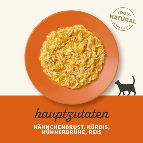 Applaws 100% natürliches Nassfutter für Katzen, Hühnerbrust mit Kürbis in Brühe - Packung mit 24 x 156g Dosen