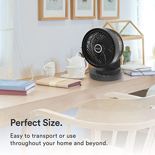 Everdure 9” Oscillating Ac Desk Or Table Fan, Remote Controlled, 4 Speed Settings, 2 Wind Modes, Targeted Airflow Control, Portable, Perfect For Bedroom, Living Room, Home Office, White #TOP6