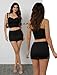 CHANGEZOE Women's Mini Skorts Mid-Low Rise Mini Skirt with Shorts Side Slit Stretchy Sexy Y2K Going Out Skirts Black