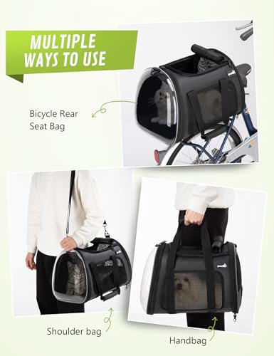 Pecute-Dog-Basket-for-Bike-Dog-Bike-Basket-for-Small-Dog-Cat-Puppies-Pet-Basket-for-Bike-Riding-Multiple-Storage-Pockets-Removable-Sun-Shield-Pet-Carrier-with-Shoulder-Strap - Cucciolini Doodles   Pecute-Dog-Basket-for-Bike-Dog-Bike-Basket-for-Small-Dog-Cat-Puppies-Pet-Basket-for-Bike-Riding-Multiple-Storage-Pockets-Removable-Sun-Shield-Pet-Carrier-with-Shoulder-Strap