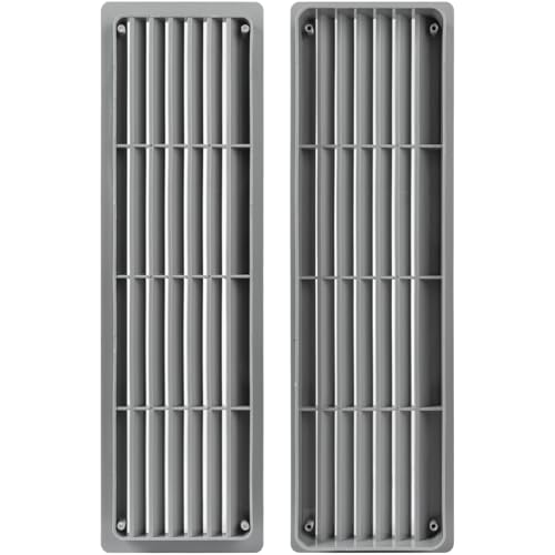 Image of Awenta 18 inch x 5 inch Inch Two Sided Grey Door Air Vent Cover - Door Vents for Interior Doors - Universal Furniture Ventilation Guard- Register for Bathroom, Bedroom, Garage, Kitchen, Furniture