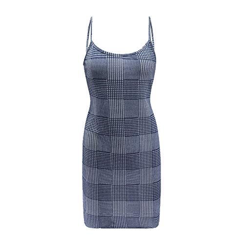 NOBRAND Vestido sin mangas para mujer, talla grande, con correa para la cadera Azul azul 48