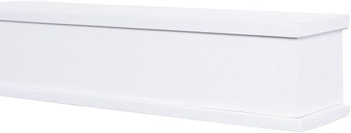 Miniatura 9 de MANTELSDIRECT Bisbee - Estantería de madera de roble de 60 pulgadas con moldura superior e inferior, roble blanco, 6 pulgadas de profundidad, 6