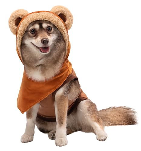 STAR WARS Ewok Official Pet Character Hoodie Costume - Hoodie with Scarf and Pull Over Hood with Ears (Small)