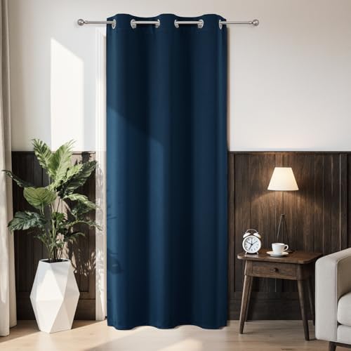 Joydeco Blackout Door Curtain for Doorway Privacy 78 Inches Long, Grommet Closet Curtain for Open Closet, Room Divider for Bedroom Living Room (Navy Blue, 40Wx78L, 1 Panel) Navy Blue 40"W x