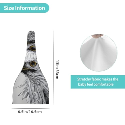 Newborn Baby Hat, Sketching an Eagle Print Soft Top Knot Beanie Cap, Cute Baby Headwear for 0-6 Months Black4