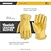 Wells Lamont Leather Work Gloves for Men – Grain Cowhide, Reinforced Palm – Ideal for Construction, Farming, Ranching – Ergonomic Fit, Keystone Thumb, Elasticized Wrist – Saddletan, Medium (1129M)