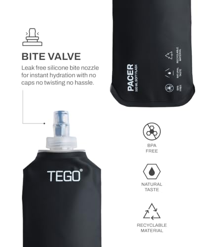 Image of TEGO Pacer Trail Hydration Kit | Running Hydration Vest with 500ml Soft Flask & 2L Hydration Bladder | 2.5L Capacity | Trail Running, Hiking, Marathon & Long Distance Running