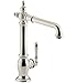 KOHLER K-99266-SN Artifacts Single-Hole Kitchen Sink Faucet with 13-1/2 In. Swing Spout and Victorian Spout Design, Vibrant Polished Nickel