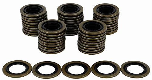 Image of 50PCS M16 Self-Centered Bonded Seal Oil Washers Gasket, Engine Oil Crush Washers Drain Plug Gaskets by Dsnaduo