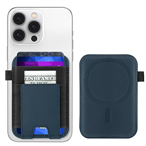 Magnetic Card Holder Wallet For Apple Magsafe, Magsafe Wallet For Iphone 14 Pro Max/14 Pro/14/14 Plus/13/12, Magsafe Leather Wallet, Magnetic Wallet For Iphone 14/13/12 Series, Fit 7 Cards, Blue #TOP6