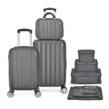Jogo De Mala De Viagem Bordo Rodinhas 360 Padrão Anac (Cinza Madrid)