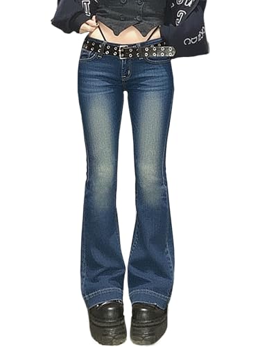 EIMMOL Bell Bottom Jeans for Women Flare Stretchy Low Rise Skinny Denim Pants Trendy Fall 90s Outfits