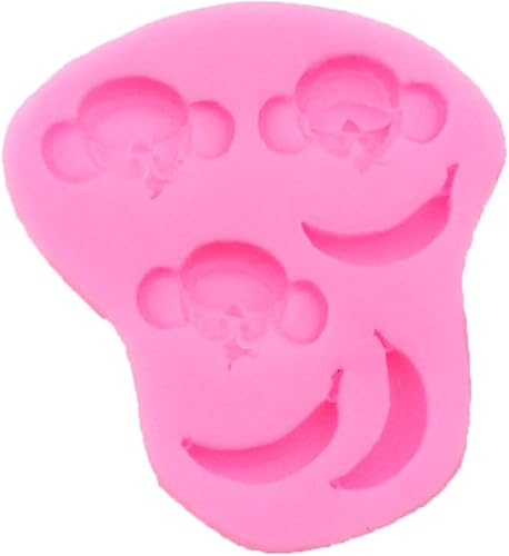 Miniatura 4 de Moldes de silicona en forma de mono y plátano para bricolaje, pasteles, fondant, galletas, jabón, pudín de azúcar, chocolate, dulces, postre,