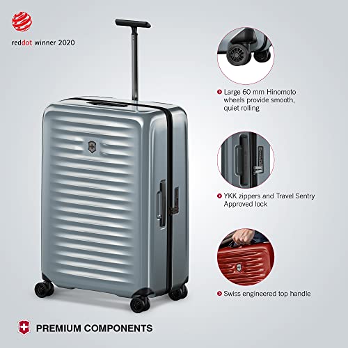 Victorinox Airox Large Hardside Case - Sleek 4-Wheeled Luggage - Suitcase Includes Combination Lock, Spinner Wheels & More - 98 Liters, Silver4