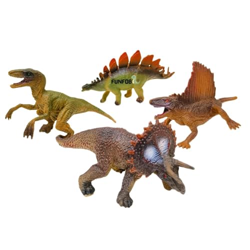 Image of FUNFOB Dinosaur Toy Figure Pack of 4 | MIni Size | Height -6cm Dinosaur Toys for Kids & Adults PVC Multicolour | Set B Tiny Dino Pack of 4
