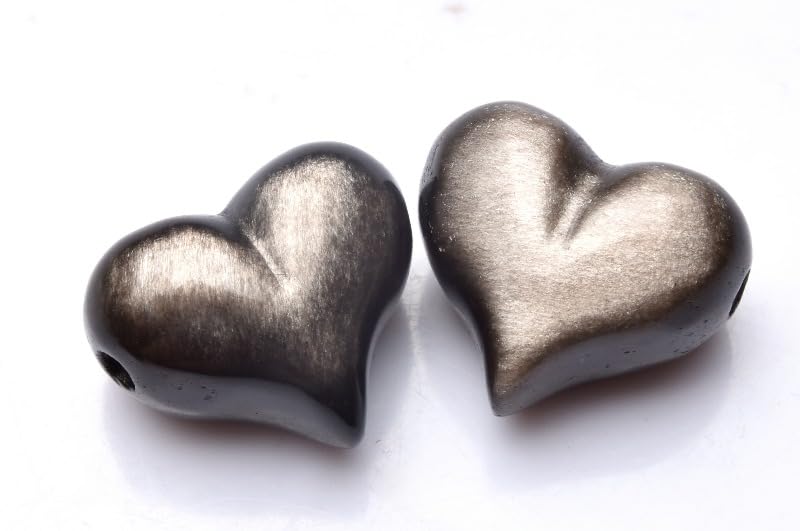 Amazon.co.jp: 【福縁閣】シルバーオブシディアン 15x17mm ハート