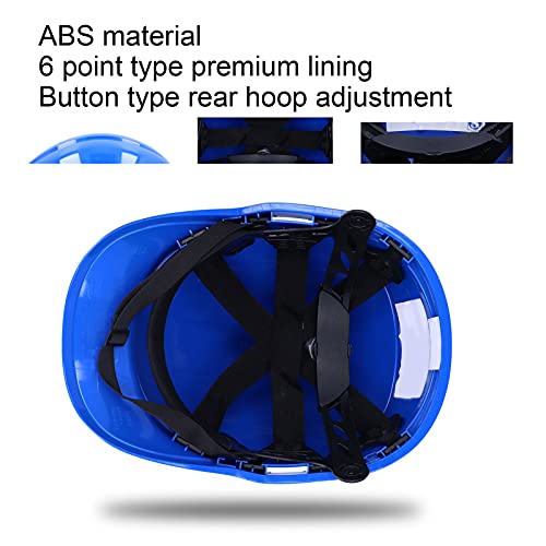 Casco de seguridad azul ajustable con banda reflectante para la construcción 6
