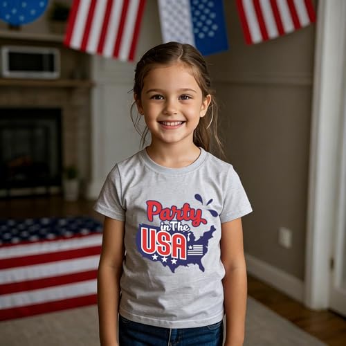 Image of Boys 4th of July Shirts-Toddler Girls Patriotic American Flag Tees Kids Memorial Day USA T-Shirts 2-7T