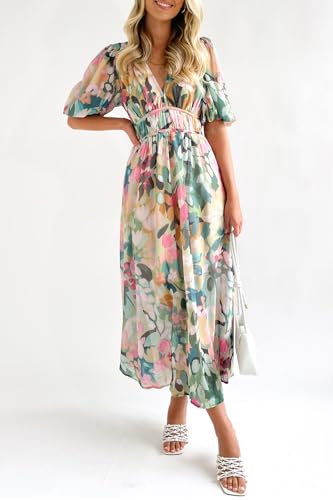 Image of Maxigerui Women's Summer Floral Maxi Dress Spring Wedding Guest Dress 2026