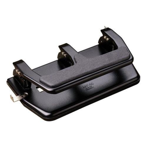MP40 Master Master Three Hole Punch - 3 Punch Head(s) - 30 Sheet Capacity - 9/32 - Round Shape - 10.5 x 6 x 3 - Black