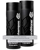 Black Wolf Mens Shampoo & Conditioner Set for Oily Hair - Oil Control Shampoo with Moisturizing & Deep Cleansing Formula - Conditioner for Soft & Silky Strands - Daily Hair Care for Men