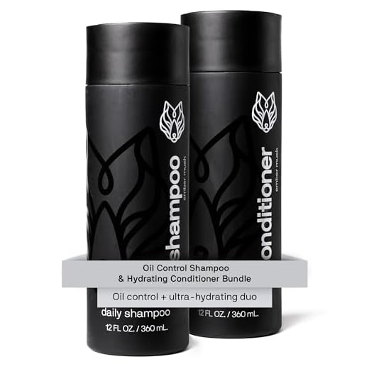 Black Wolf Everyday Men’s Shampoo & Conditioner Set, 12 Fl Oz - Charcoal Powder Cleanses Scalp and Fights Dirty & Greasy Hair - Thick & Rich Lather Daily Shampoo and Conditioner - For All Hair Types