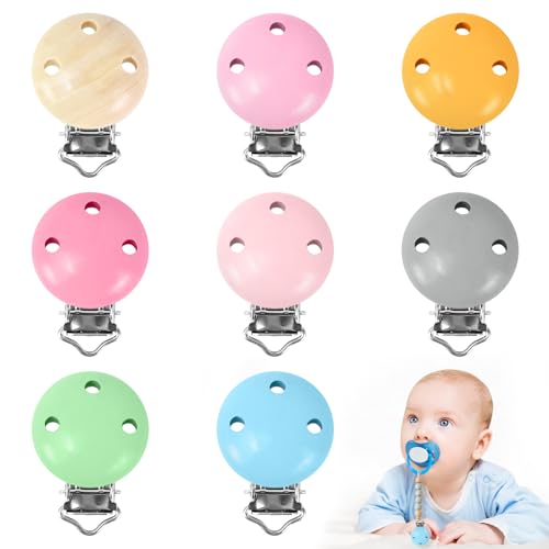 CONJURAIDE 8 Stück Schnullerclip, Schnullerkette Schnullerketten Clips...