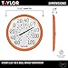 Taylor Big and Bold Wall Thermometer, Indoor Outdoor Thermometer, Wireless Thermometer with Easy to Read Numbers for Patio, Pool, and Indoor Areas, 13.25-inch, Orange