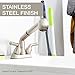 Universal Laundry Tub Faucet by VETTA, Double Handle Pull Out Spray Spout, Non-Metallic ABS Plastic, Stainless Steel Finish
