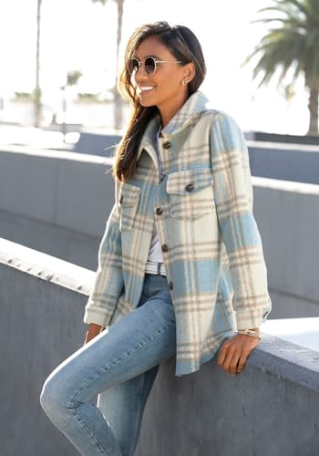 LASCANA Women's Plaid Shirt Jacket – Stylish Button-Up Lightweight Outerwear2
