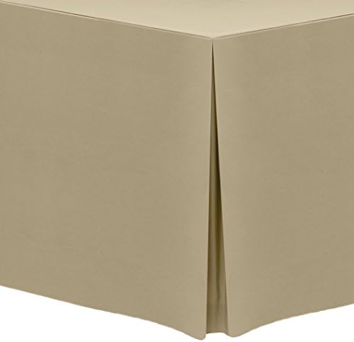 Ultimate Textile -3 Pack- 6 ft. Fitted Polyester Tablecloth - Fits 30 x 72-Inch Rectangular Tables, Camel Light Brown
