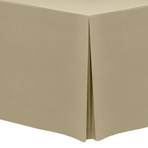 Ultimate Textile -3 Pack- 6 Ft. Fitted Polyester Tablecloth - Fits 30 X 72-Inch Rectangular Tables, Camel Light Brown #TOP22