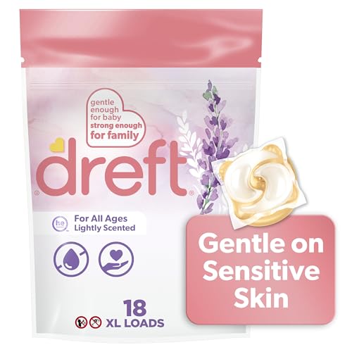 Image of Dreft Laundry Detergent XL Pacs, Light Scent, Lavender, 18 Count