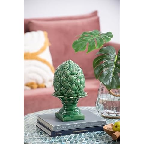 T2 CONCEPT 12" Vintage Green Blooming Artichoke Accent Statue Centerpiece for Indoor or Outdoor Display, Living Room, Mantel, Entryway, Office, Bedroom Cover