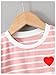 SOLY HUX Toddler Girl's Striped Print Short Sleeve Tee Shirts Heart Crewneck Cute Summer Tops Pink and White 8 Years