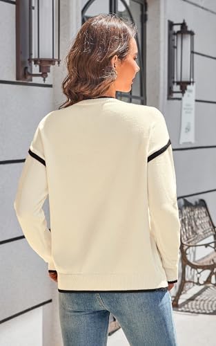 Angashion Women's Heart Sweater Crew Neck Casual Long Sleeve Loose fit Love Print Ribbed Knit Sweaters Pullover Top3