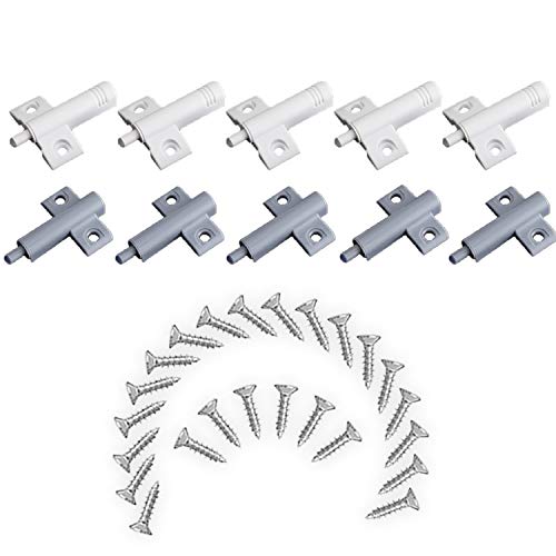 Cajn De Cocina Con Amortiguador De Cierre Suave Silencioso, Kit De Succin De Puerta De 10 Piezas, Material Abs Reciclable, Cajn De Cierre Suave, Para Oficina / Armario / Cajn (Blanco + Gris)