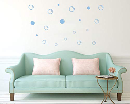 90 Vinilos Decorativos Burbujas Azul Claro para Pared miniatura 2