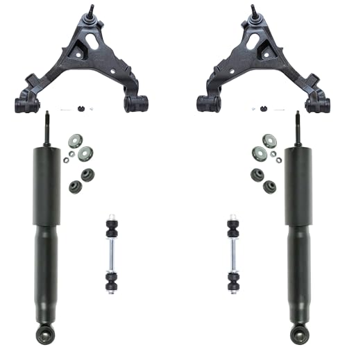Image of Detroit Axle - 4WD Front End Suspension Kit for Ford F-150 Expedition F-250 2 Shock Absorbers Assembly 2 Lower Control Arms w /Ball Joints 2 Stabilizer Sway Bar End Links Replacement