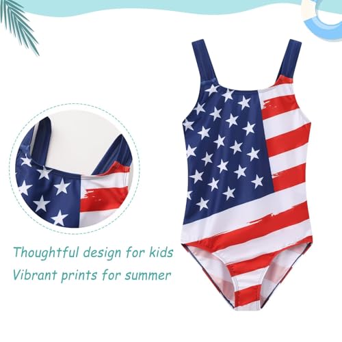 Image of Girls One Piece Swimsuits Tie Dye Bathing Suit Hawaiian Summer Swimwear for Girls 3-16 Years