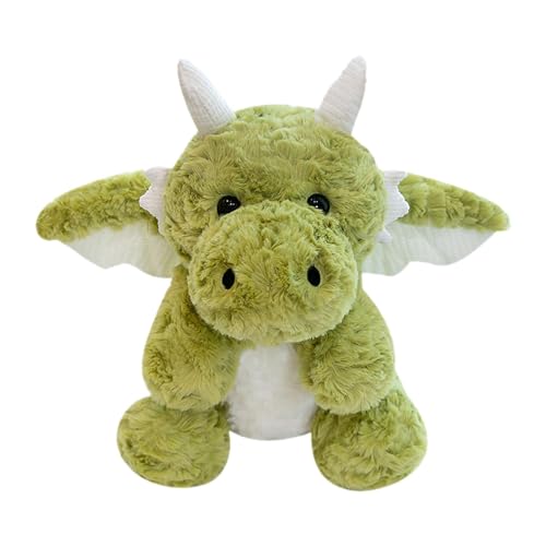 Peluche dragon vert avec ailes et coussin volant doux pour enfant