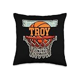 Troy Basketball Custom Name Throw Pillow