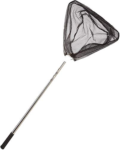 Catalpa Blume Vissenschepnet van roestvrij staal, 2,2 m, telescopische schepnet met opvouwbaar visnet voor volwassenen en kinderen
